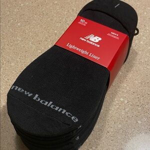 New Balance Men's Black Lightweight Liner Socks